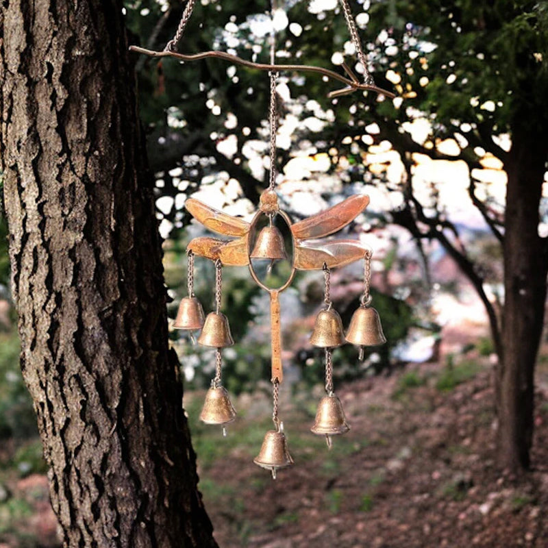 Handmade Dragonfly With Bells Wind Chime