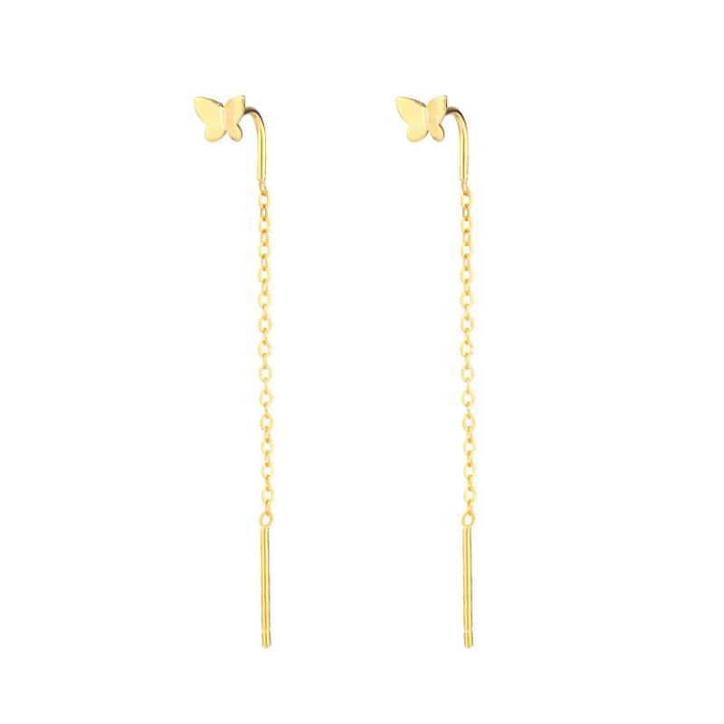 Little Butterfly Tassel Chain Dangle Drop Earrings