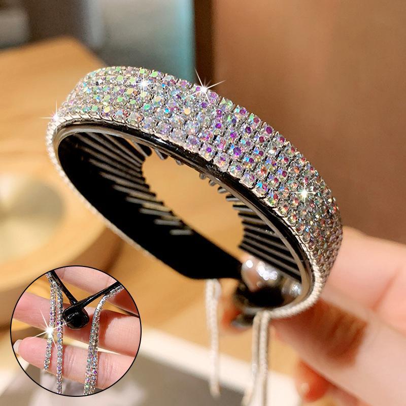 Elegant Headdress With Rhinestone Pom Pom