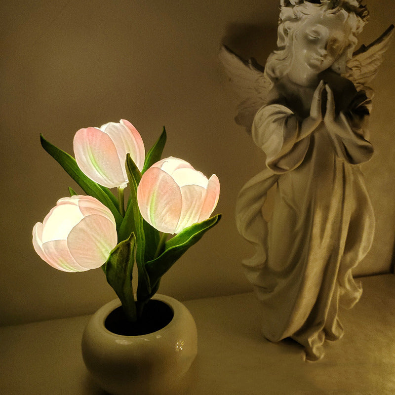 LED Tulip Night Light Flower Table Lamp