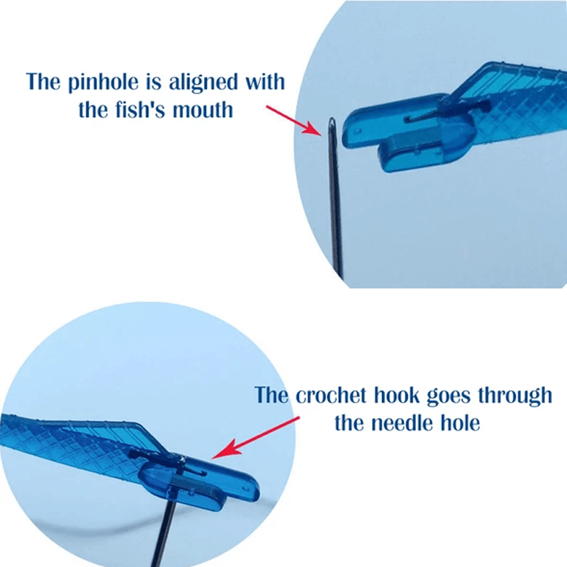 Fish type needle threader