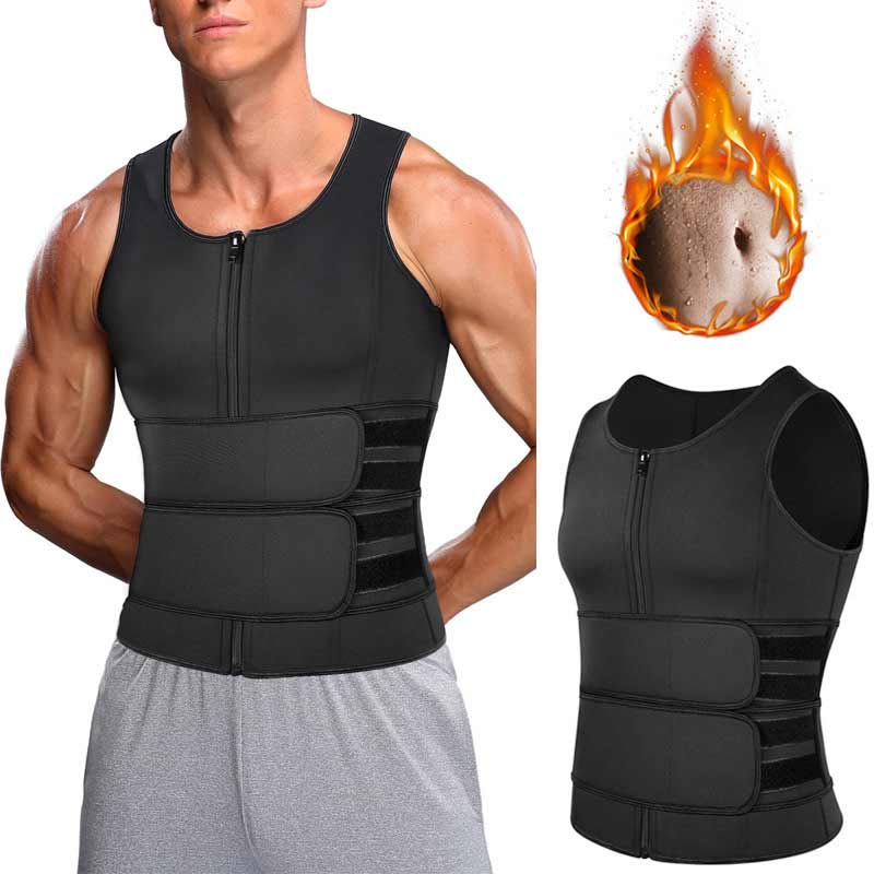 Men's vest with plastic belt