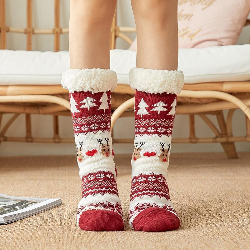Chunky Printed Christmas Floor Socks