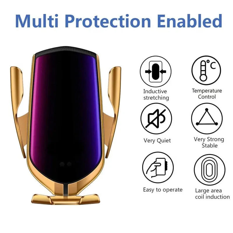 Wireless Charging Car Mute Mobile Phone Navigation Industrial Style Bracket