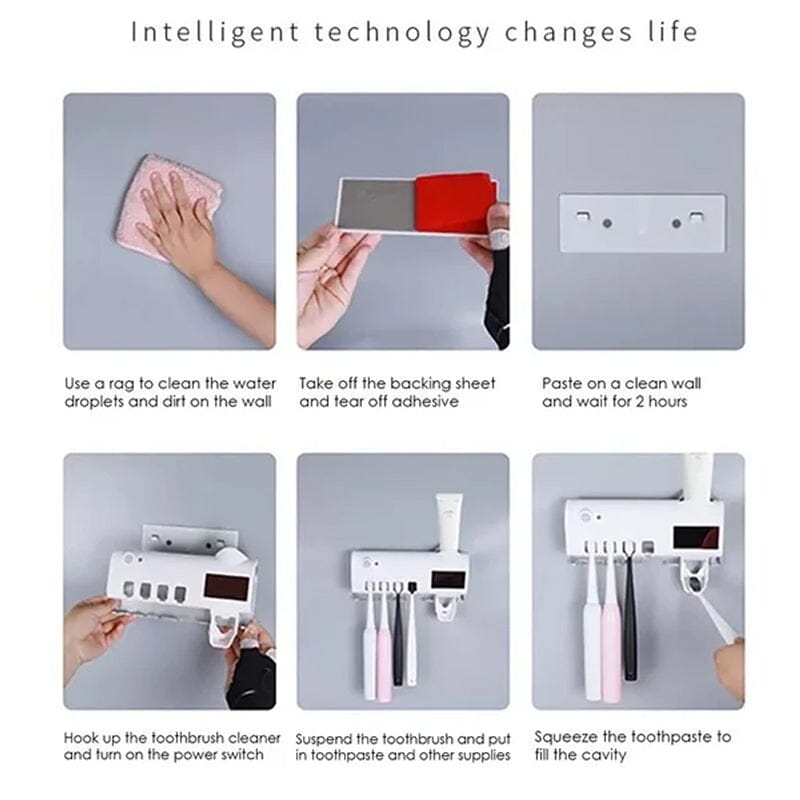Smart UV Sterilizing Toothbrush Holder