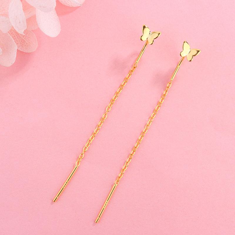 Little Butterfly Tassel Chain Dangle Drop Earrings