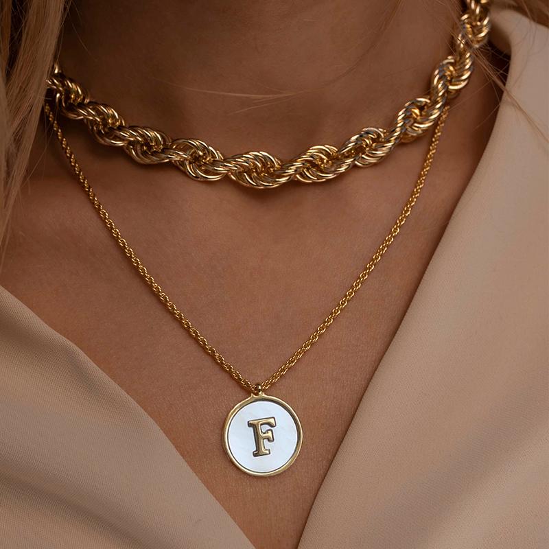 Round Shell 26 Letter Necklace