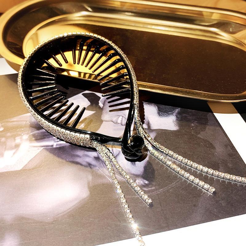 Elegant Headdress With Rhinestone Pom Pom