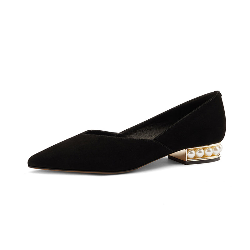 Slip-On Comfort Pearl Low Heel Women's Shoes