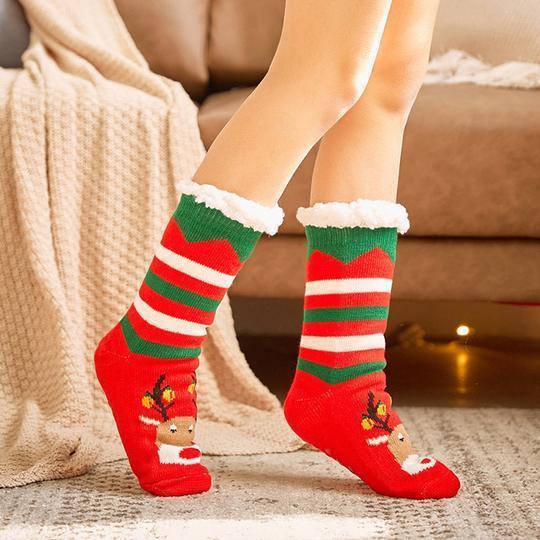Chunky Printed Christmas Floor Socks
