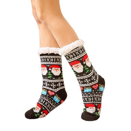 Chunky Printed Christmas Floor Socks