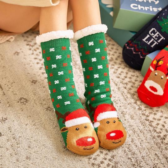 Chunky Printed Christmas Floor Socks