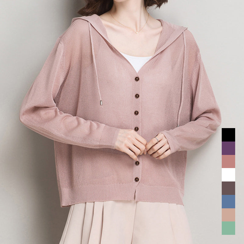 Ice Silk Knit Cardigan Sweater