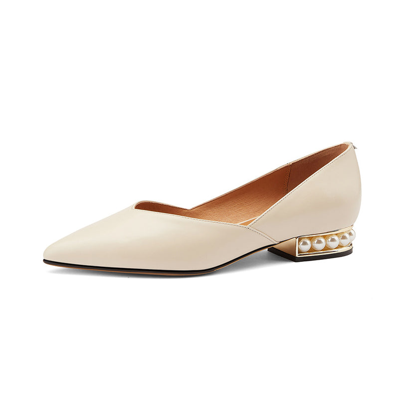 Slip-On Comfort Pearl Low Heel Women's Shoes