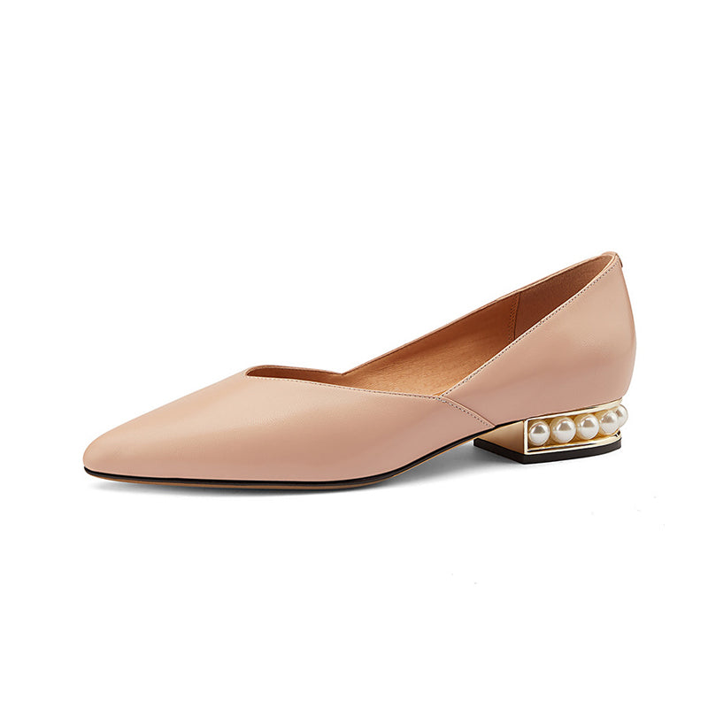 Slip-On Comfort Pearl Low Heel Women's Shoes